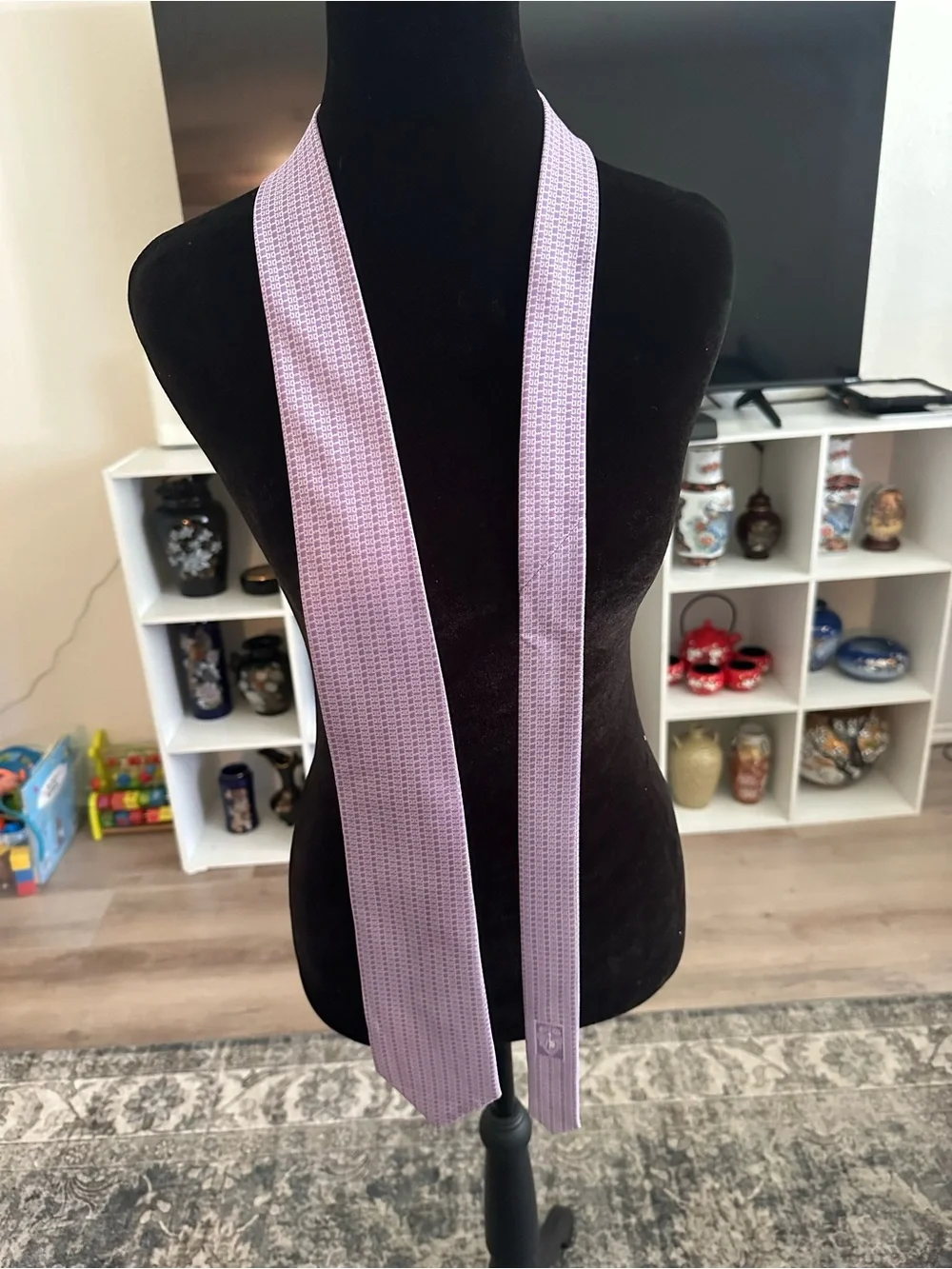 Gucci Lavender Lilac Patterned Silk Tie